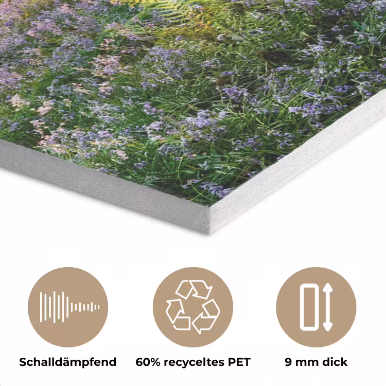 Bos - Bloemen - Lavendel - Zon - Paars - Natuur PET vilt klein -closeup_DE
