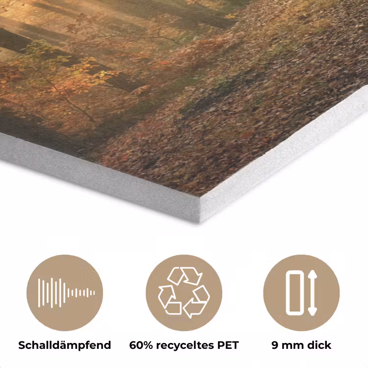 Bos - Herfst - Zon - Landschap - Natuur - Bomen - Bladeren PET vilt klein -closeup_DE