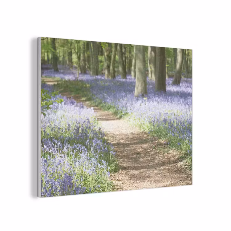 Bos - Pad - Bloemen - Paars - Groen - Natuur PET vilt klein -3d