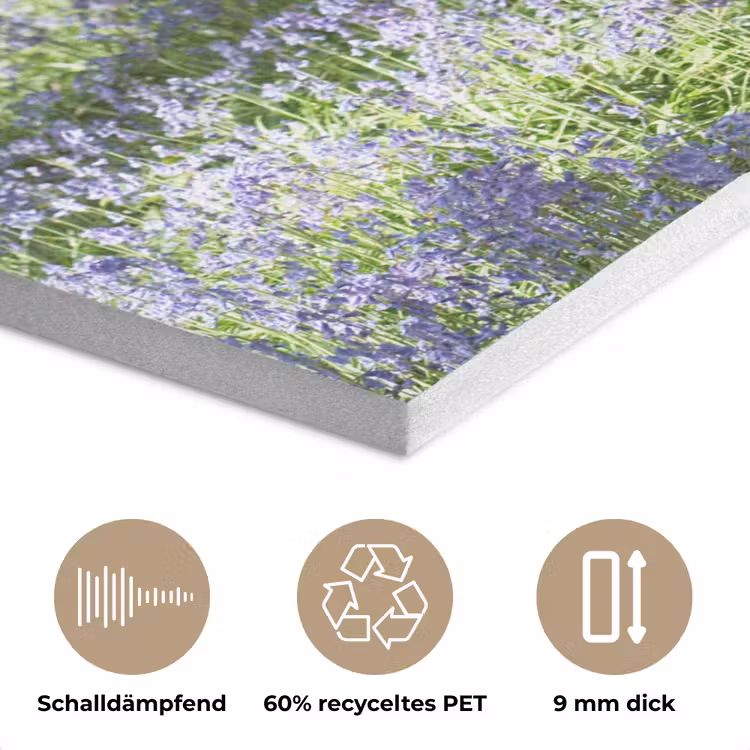 Bos - Pad - Bloemen - Paars - Groen - Natuur PET vilt klein -closeup_DE