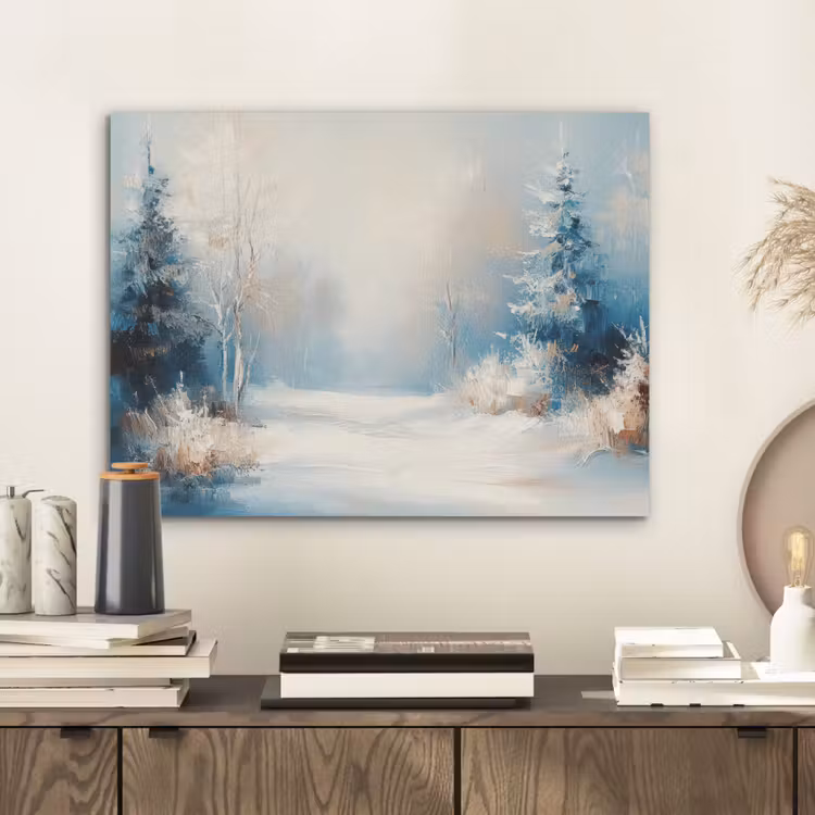 Bos - Winter - Natuur - Abstract - Sneeuw PET vilt klein -sfeer1
