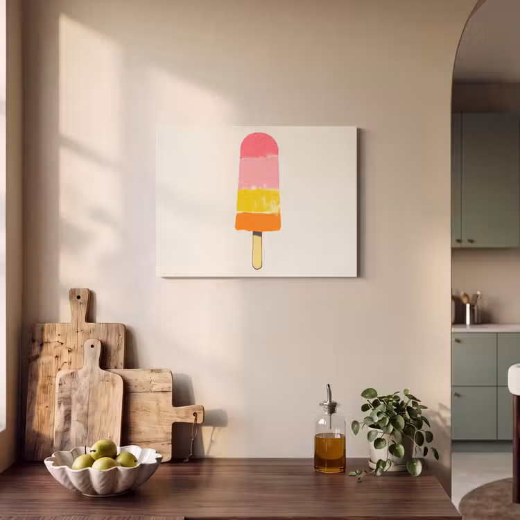 Waterijsje - Retro - Stokje - Roze PET vilt klein -sfeer2
