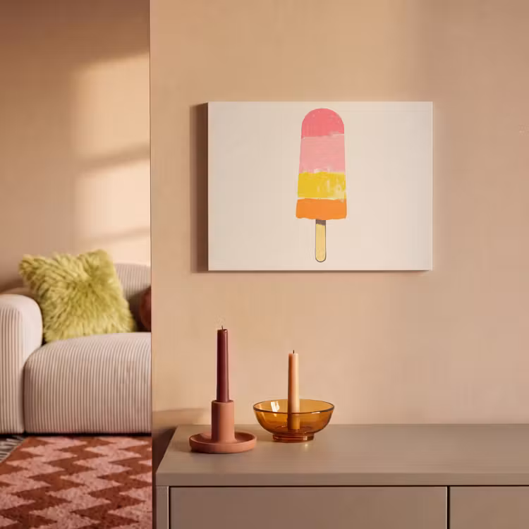 Waterijsje - Retro - Stokje - Roze PET vilt klein -sfeer1