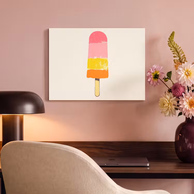 Waterijsje - Retro - Stokje - Roze PET vilt klein -sfeer3