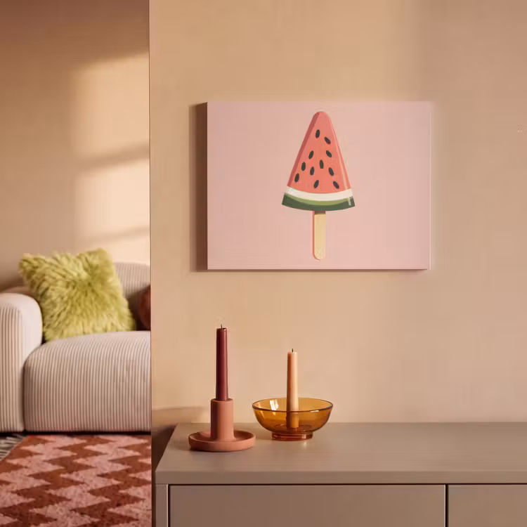 Watermeloen - Ijsje - Pitjes - Rood PET vilt klein -sfeer1