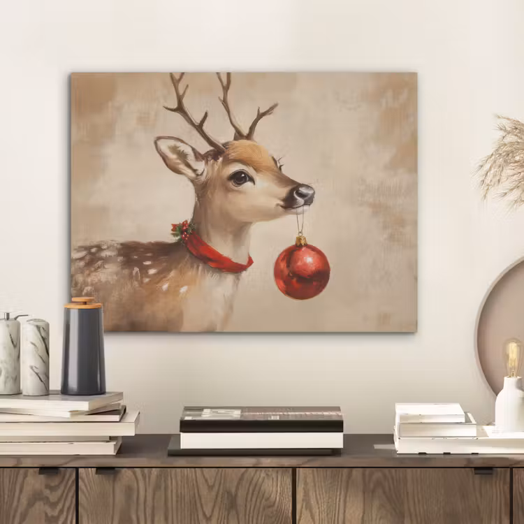 Kerst - Hert - Gewei - Kerstbal - Rendier PET vilt klein -sfeer1