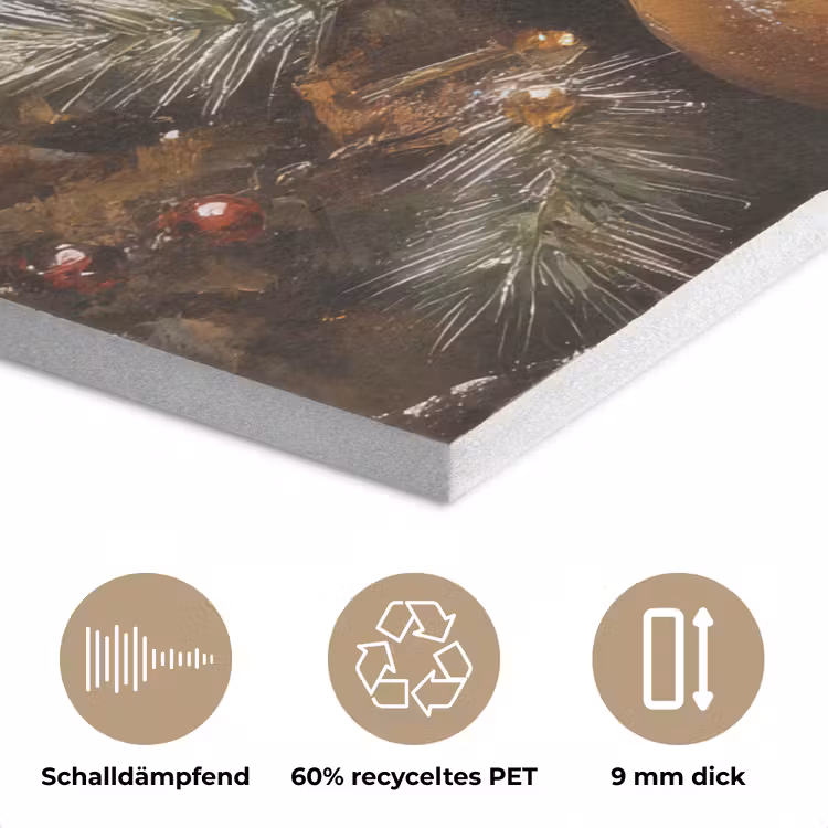 Kerst - Kerstballen - Beige - Goud PET vilt klein -closeup_DE