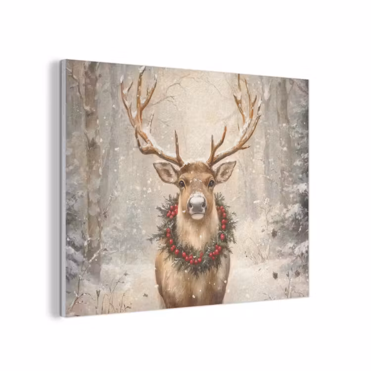 Kerst - Rendier - Winter - Krans PET vilt klein -3d