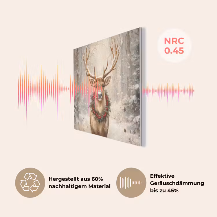 Kerst - Rendier - Winter - Krans PET vilt klein -USP_DE