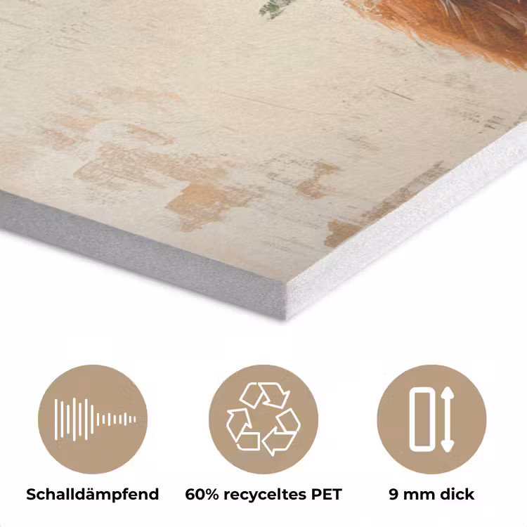 Kerst - Schotse Hooglander - Bruin - Krans PET vilt klein -closeup_DE