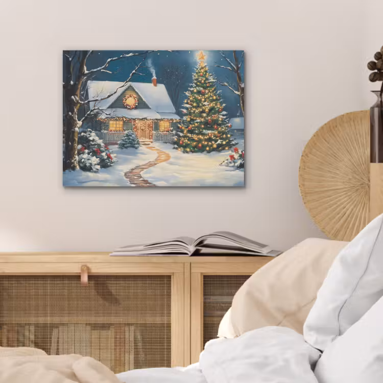 Kerst - Kerstboom - Winter - Huis - Sneeuw PET vilt klein -sfeer3