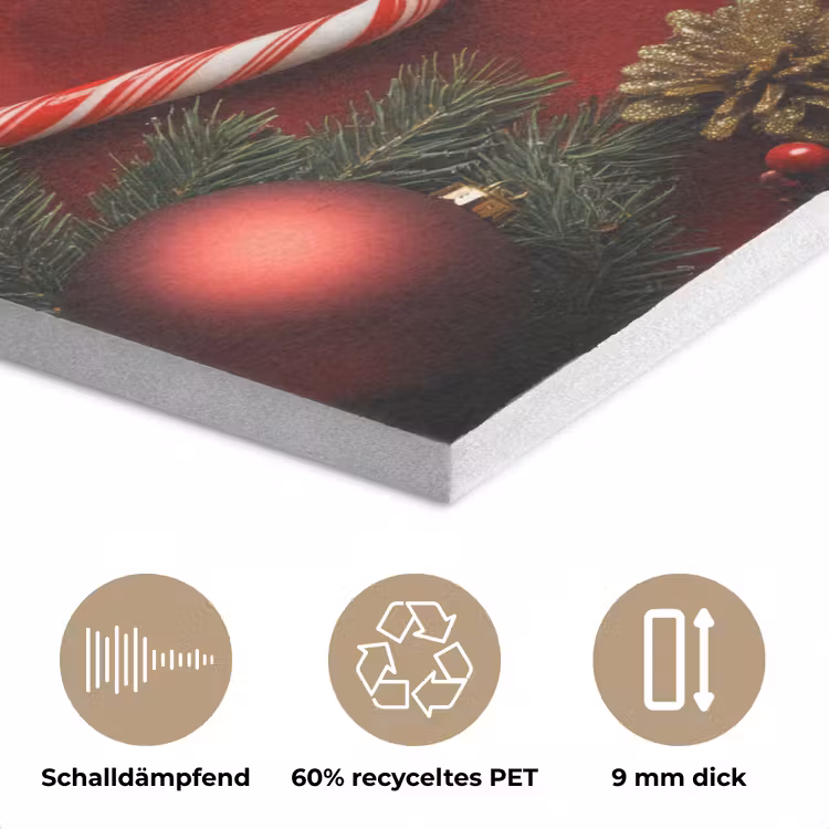 Kerst - Quote - Rood - Kerstballen PET vilt klein -closeup_DE
