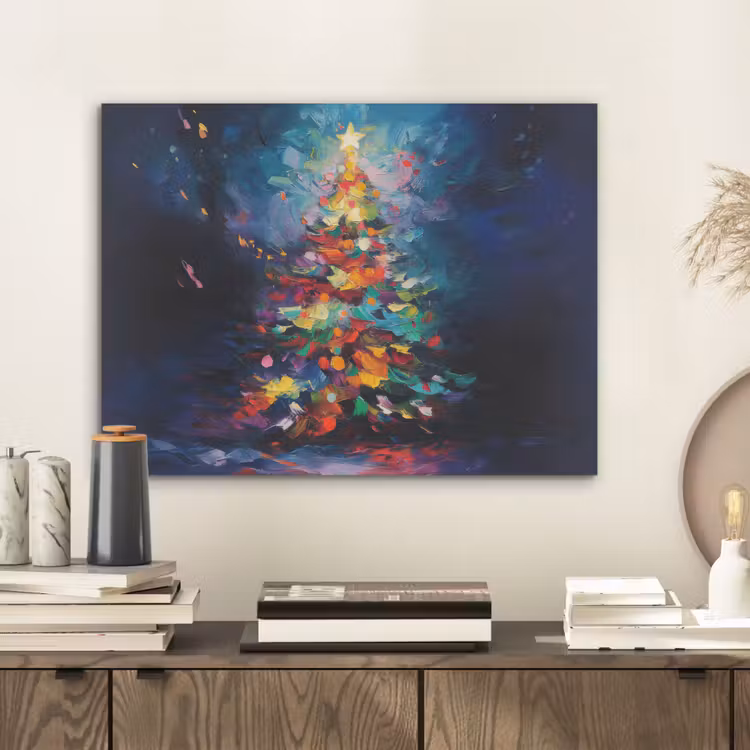 Kerstboom - Kerst - Abstract - Kleurrijk PET vilt klein -sfeer1