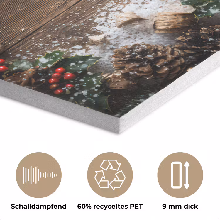 Kerstdecoratie - Geschenken - Hout - Veelkleurig PET vilt klein -closeup_DE