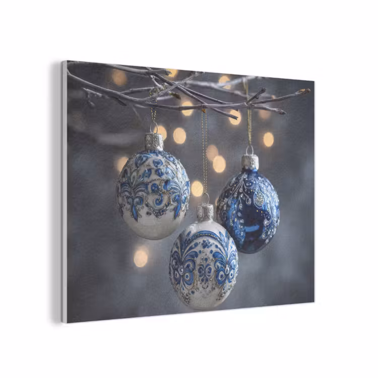 Kerstbal - Versierd - Blauw PET vilt klein -3d