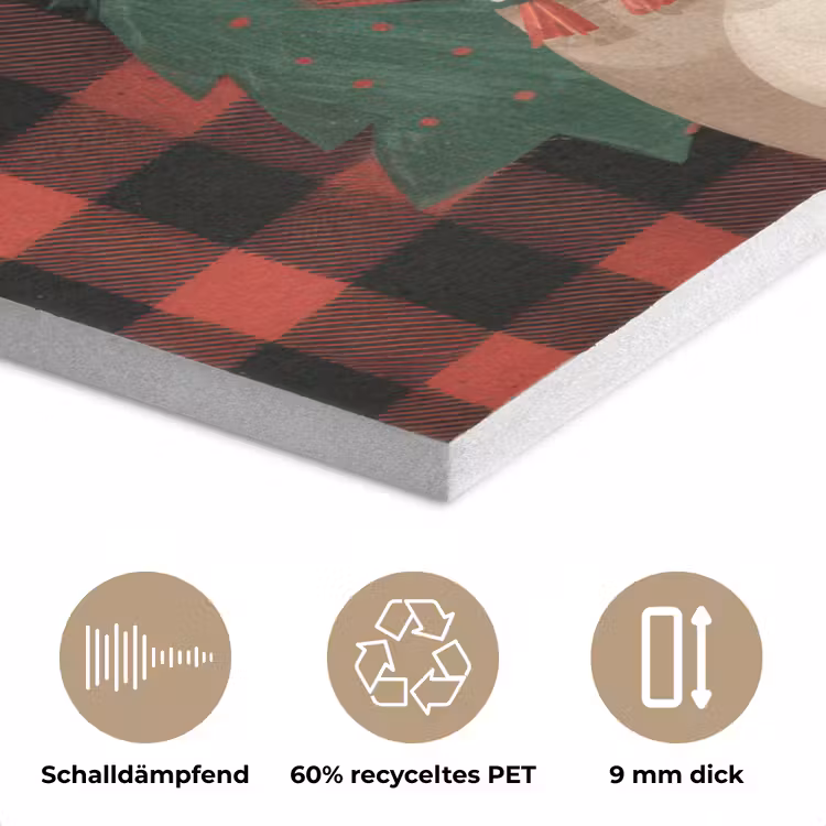 Kerstman - Rendier - Tekst - Rood - Zwart PET vilt klein -closeup_DE