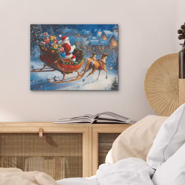 Kerstman - Rendier - Kerst - Sneeuw PET vilt klein -sfeer3