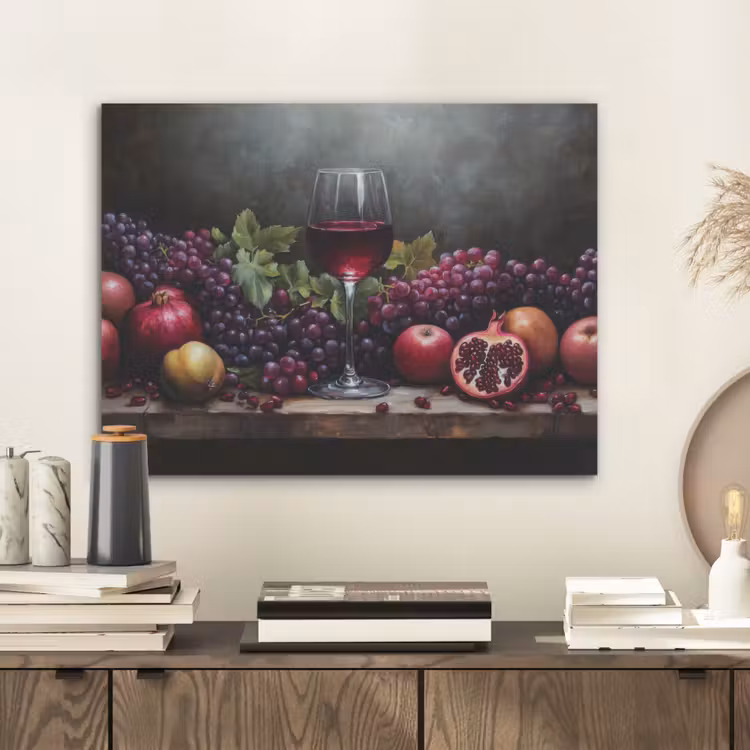 Wijn - Fruit - Stilleven PET vilt klein -sfeer1
