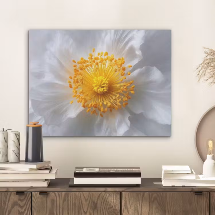 Wit - Bloem - Elegant PET vilt klein -sfeer1