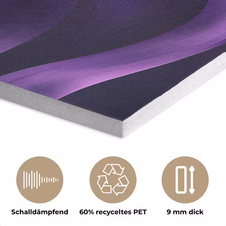 Golven - Abstract - Paars PET vilt klein -closeup_DE