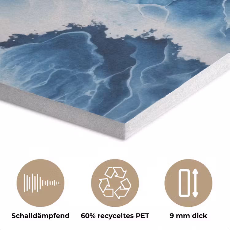 Golven - Blauw - Schuim PET vilt klein -closeup_DE