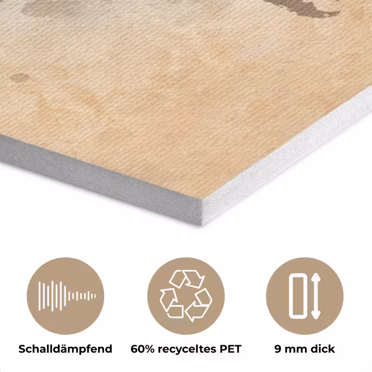 Wereldkaart - Beige - Bruin PET vilt klein -closeup_DE