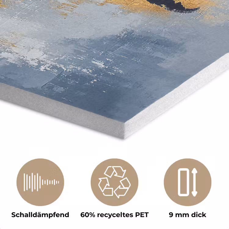Wereldkaart - Blauw - Abstract PET vilt klein -closeup_DE
