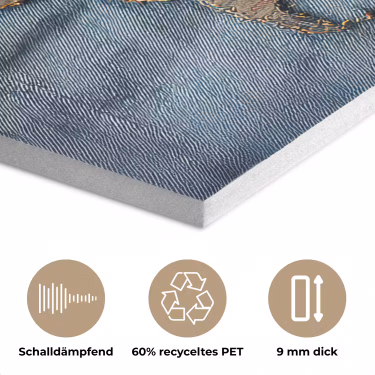 Wereldkaart - Denim - Textiel PET vilt klein -closeup_DE