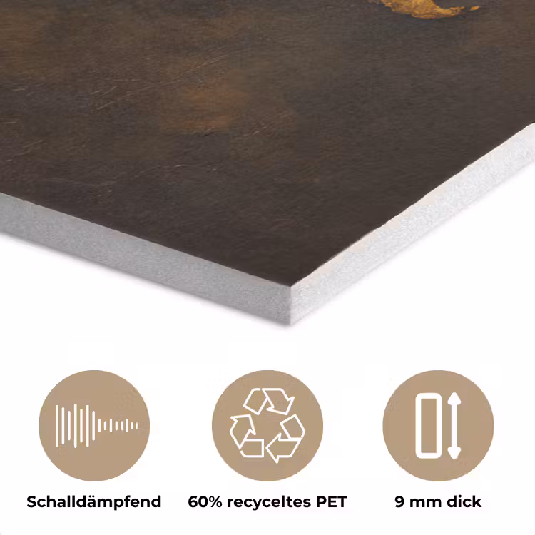 Wereldkaart - Goud - Roest PET vilt klein -closeup_DE