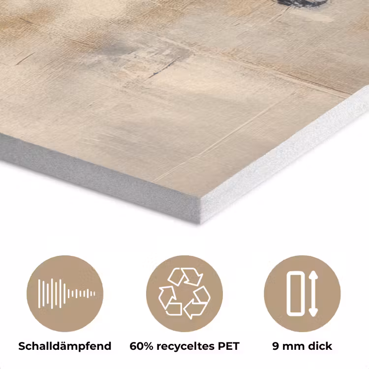 Wereldkaart - Goud - Zwart - Abstract PET vilt klein -closeup_DE
