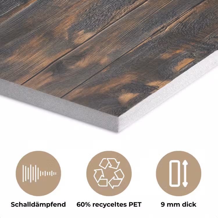 Wereldkaart - Hout - Mozaïek PET vilt klein -closeup_DE