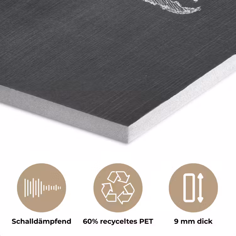 Wereldkaart - Krijt - Zwart - minimalistisch PET vilt klein -closeup_DE