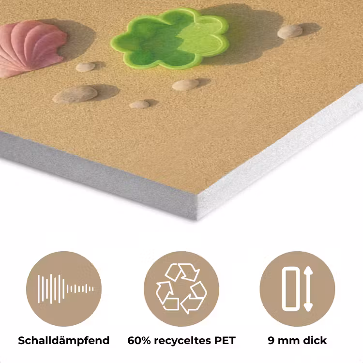 Wereldkaart - Zand - Kleurrijk - Zomer PET vilt klein -closeup_DE