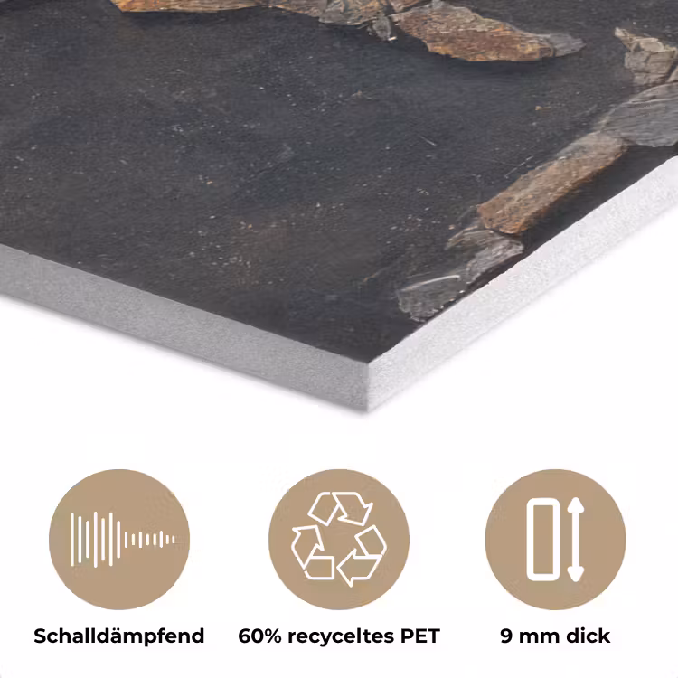 Wereldkaart - Stenen - Realistisch PET vilt klein -closeup_DE