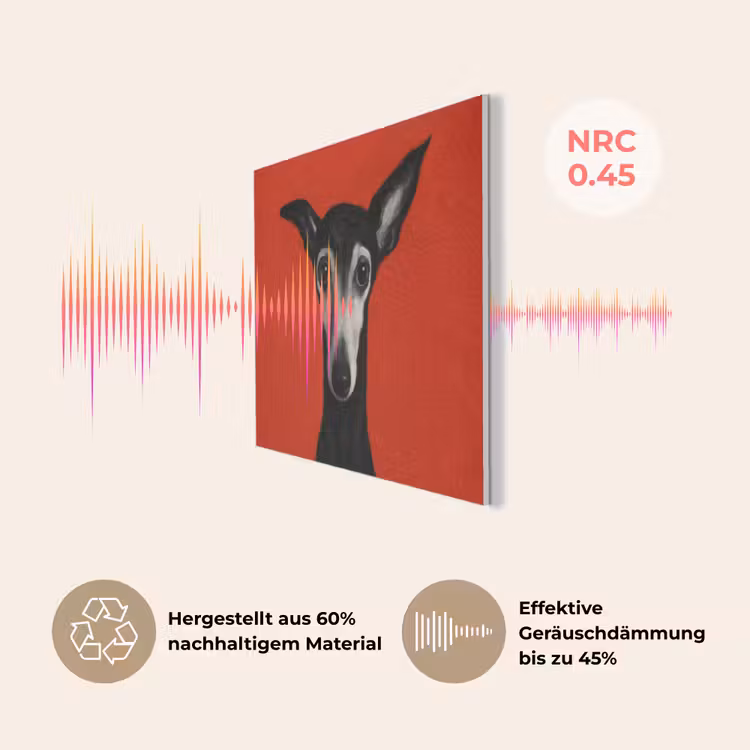 Windhond - Minimalistisch - Rood PET vilt klein -USP_DE