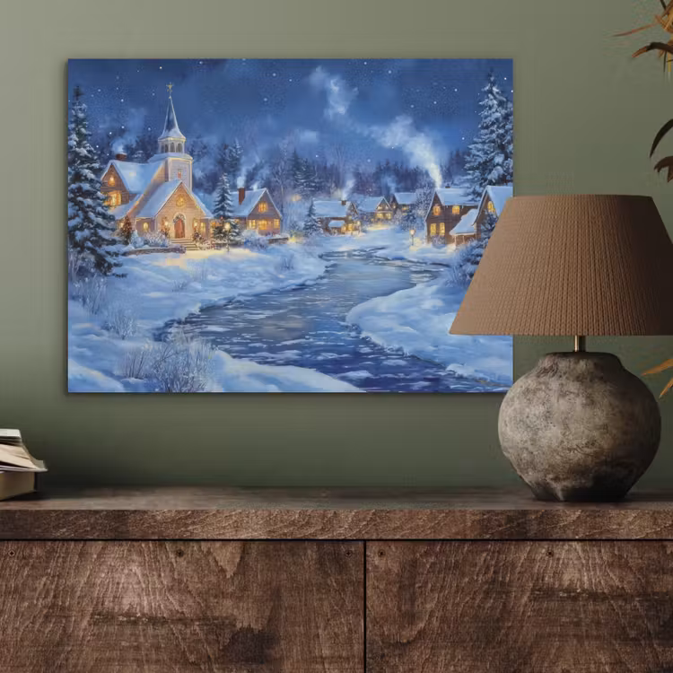 Winteravond - Kerstdorp - Donker PET vilt klein -sfeer2