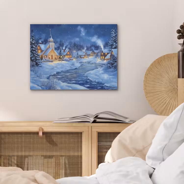 Winteravond - Kerstdorp - Donker PET vilt klein -sfeer3