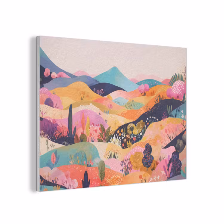 Golvende heuvels - Abstracte planten - Dromerig PET vilt klein -3d