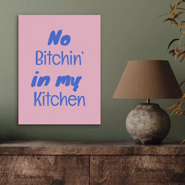 Quote - Blauw - Lettertype - Keuken PET vilt klein -sfeer2
