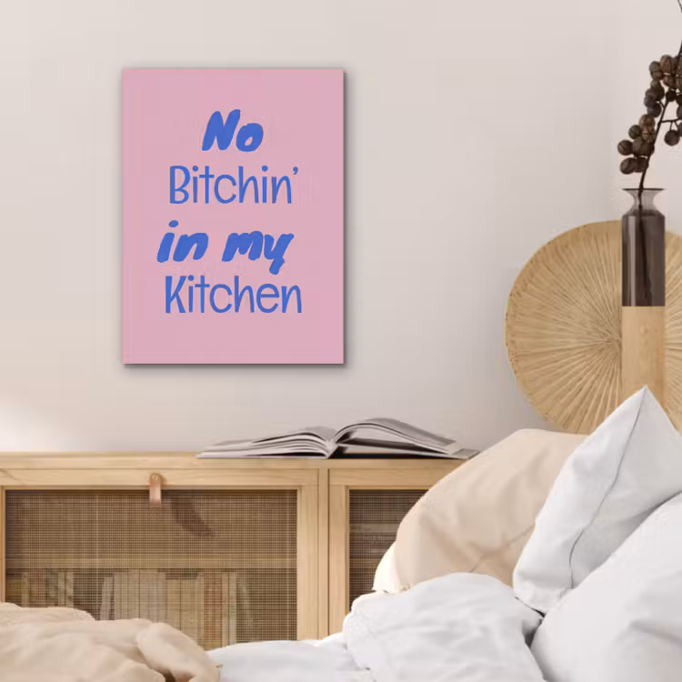 Quote - Blauw - Lettertype - Keuken PET vilt klein -sfeer3