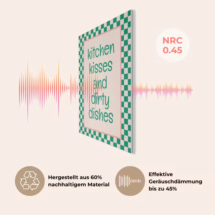 Quote - Groen - Geblokt - Keuken PET vilt klein -USP_DE