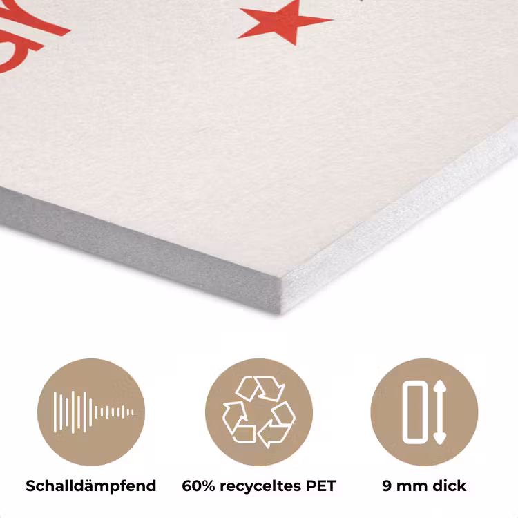 Quote - Sterren - Rood - Memories PET vilt klein -closeup_DE