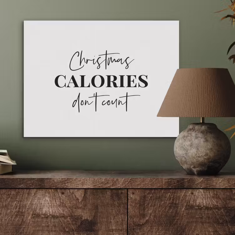Kerst quote - Winter - Christmas calories - Wit PET vilt klein -sfeer2