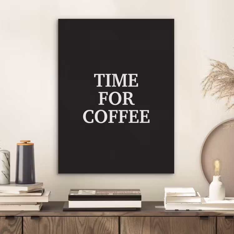Quotes - Letters - Koffie - Zwart PET vilt klein -sfeer1