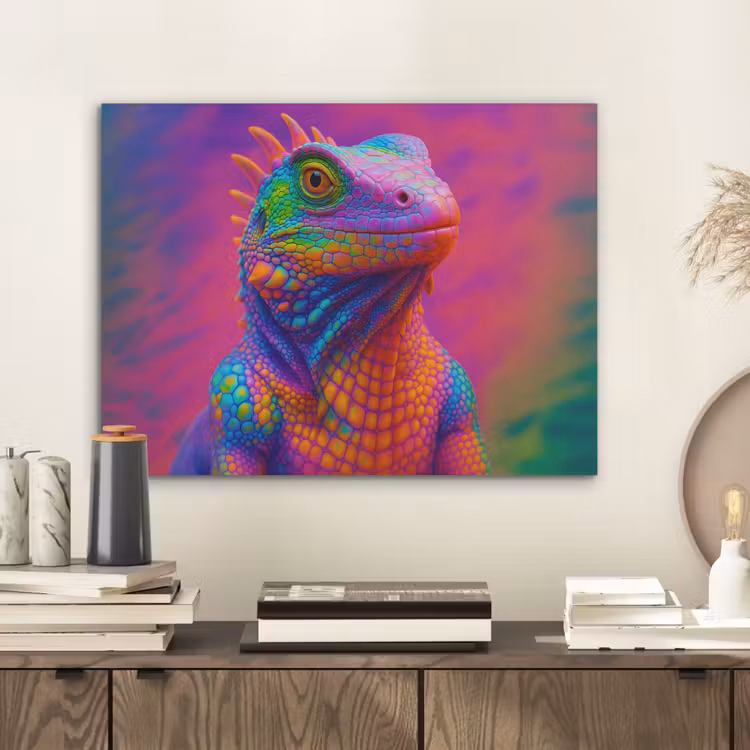 Kameleon - Dieren - Neon - Kleur PET vilt klein -sfeer1