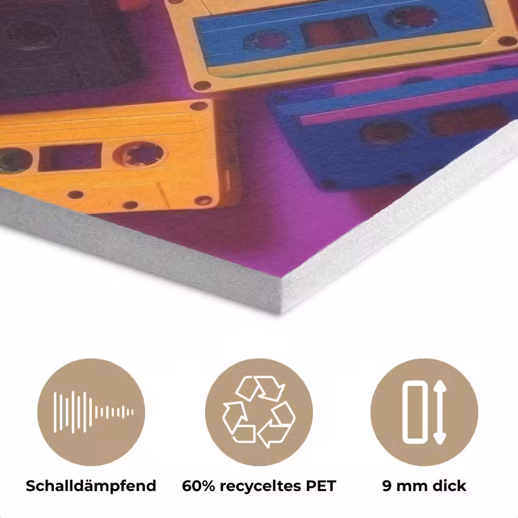Cassetteband - Kleurrijk - Energiek PET vilt klein -closeup_DE