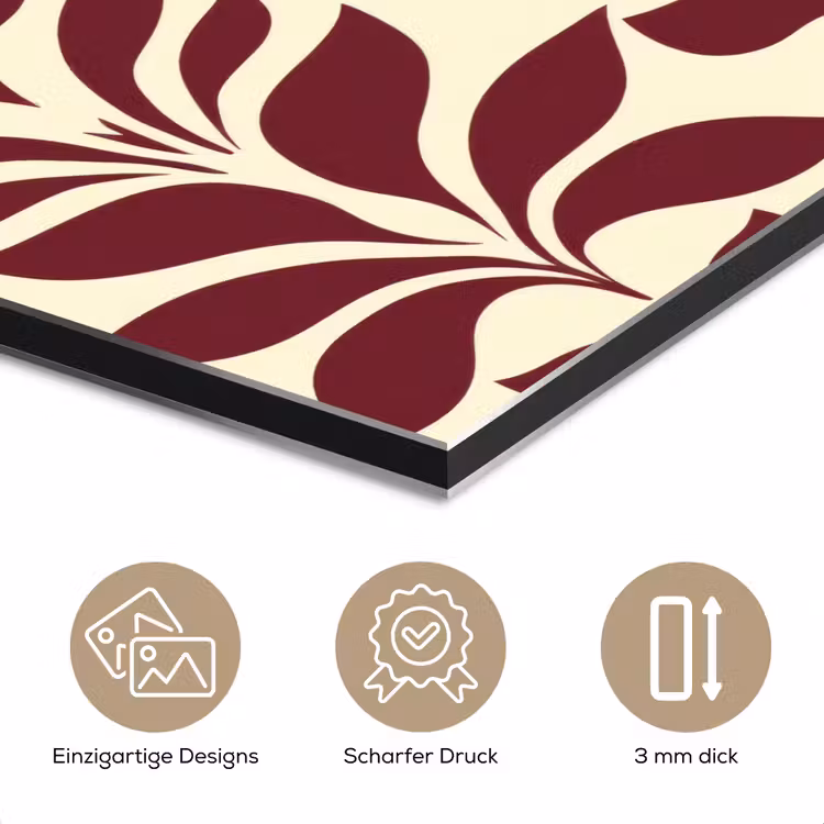 Abstract - Bladeren - Burgundy aluminium wit klein 46 -closeup_DE