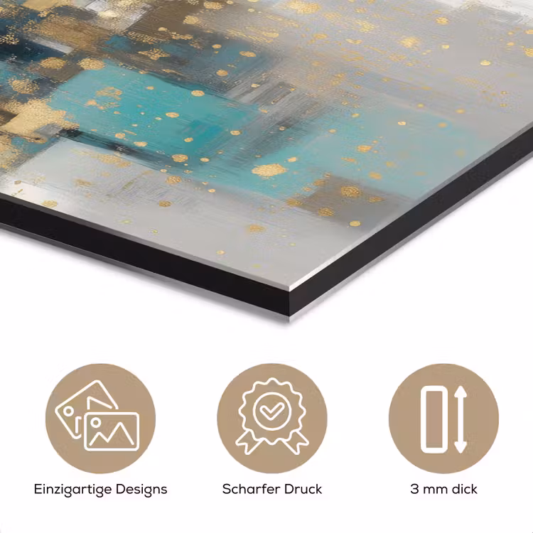 Abstract - Blokken - Goud - Skyline aluminium wit klein -closeup_DE