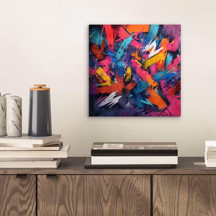 Abstract - Explosie - Neonkleuren aluminium wit klein -sfeer1