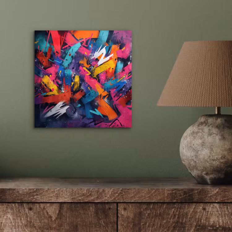 Abstract - Explosie - Neonkleuren aluminium wit klein -sfeer2